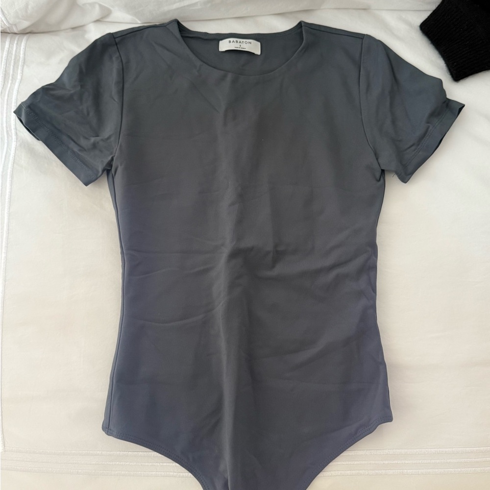 Aritzia Gray/ Blue bodysuit